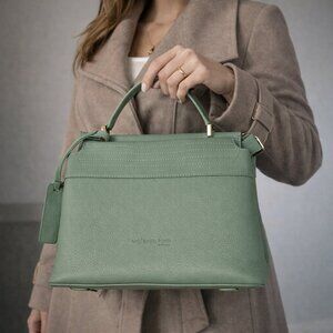 Marta Ponti Portugal Sage Green Leather Satchel NWOT